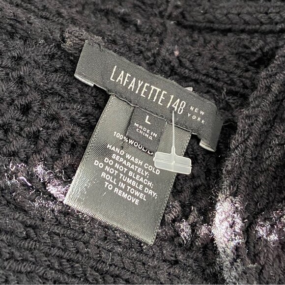 Lafayette 148 Chunky Knit Open Cardigan 100% Wool Size L - Picture 5 of 6